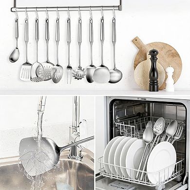 Stainless Steel 12-Piece Kitchen Utensil Set - Durable, Dishwasher Safe