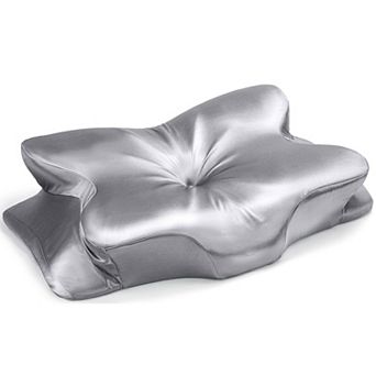 Ergonomic Memory Foam Pillow for All Sleepers - US Patent, Cooling Satin Case, 100-Night Trial