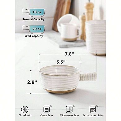 Handcrafted Soup Bowls for Diverse Dishes with Ergonomic Handles - Oven & Microwave Safe