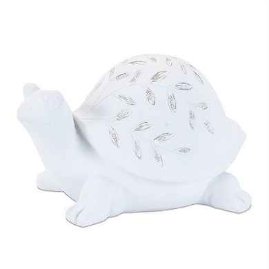 HomeRoots Set of Two White Polyresin Frog And Turtle Figurines