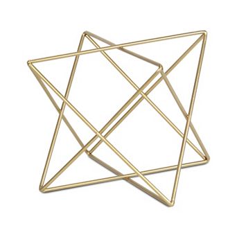HomeRoots 7" Gold Metal Open Geometric Tabletop Sculpture