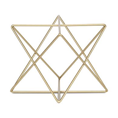 HomeRoots 7" Gold Metal Open Geometric Tabletop Sculpture