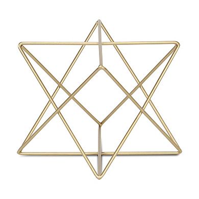 HomeRoots 7" Gold Metal Open Geometric Tabletop Sculpture