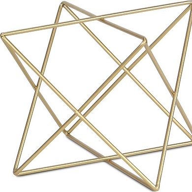 HomeRoots 7" Gold Metal Open Geometric Tabletop Sculpture