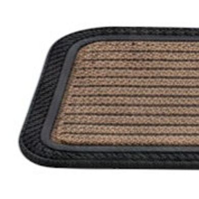 HomeRoots Set Of Six Black And Natural Polypropylene And Rubber Stair Treads