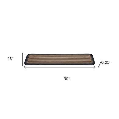 HomeRoots Set Of Six Black And Natural Polypropylene And Rubber Stair Treads