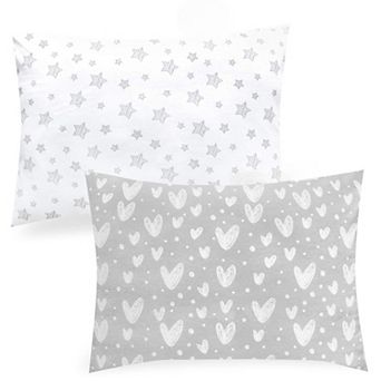 Organic Cotton Toddler Pillowcase 2 Pack, 13x18/14x19, Envelope Closure, Soft Fabric
