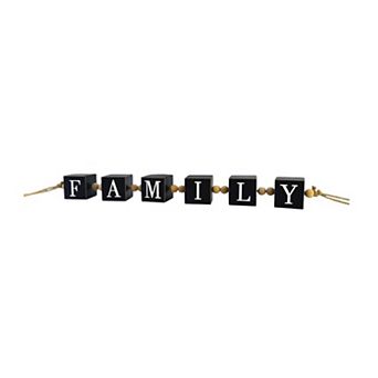 HomeRoots 24" Black And White Wood Family Decorative Tassel