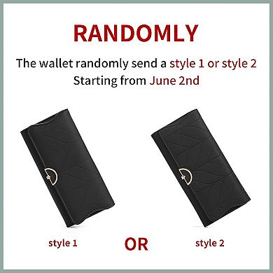 Leather Wallet for Women, RFID Blocking, 9 Card Slots, Multiple Pockets