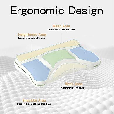 Toddler Pillow with Ergonomic Design, Removable Case, Breathable Mesh, Soft Filling