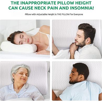 Adjustable Memory Foam Pillow for Neck Support & Comfort