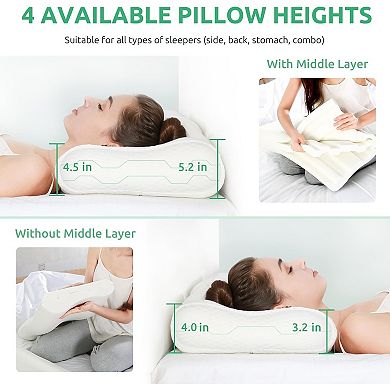 Adjustable Memory Foam Pillow for Neck Support & Comfort