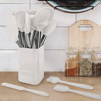 33-Piece Silicone & Stainless Steel Cooking Utensil Set - Durable, Scratch-Free, Easy Clean
