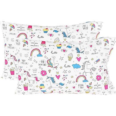 2 Pcs Cartoon Kids Pillowcases 100% Cotton Standard 20" X 30"