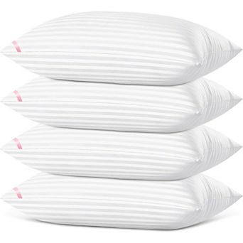 Breathable Microfiber Bed Pillows - 4 Pack for Side/Back Sleepers