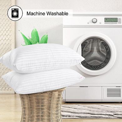 Breathable Microfiber Bed Pillows - 4 Pack for Side/Back Sleepers