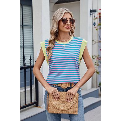 Women's Cap Sleeve Tops Summer Top Basic Tee Shirts Business Casual Tank