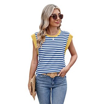 Women's Cap Sleeve Tops Summer Top Basic Tee Shirts Business Casual Tank