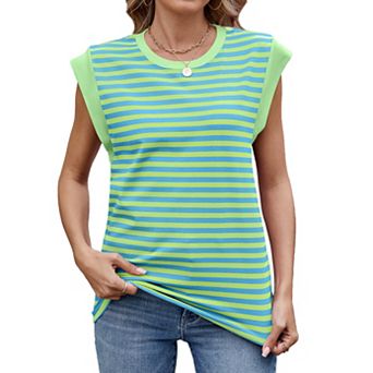 Women's Cap Sleeve Tops Summer Top Basic Tee Shirts Business Casual Tank