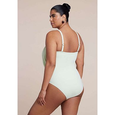 ELOQUII Women's Plus Size Crossover Strapless One Piece