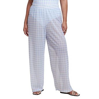 ELOQUII Women's Plus Size Wide Leg Cover-Up Pant