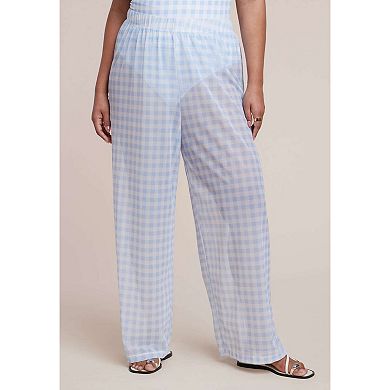 ELOQUII Women's Plus Size Wide Leg Cover-Up Pant