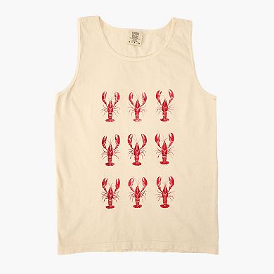 Nine Lobsters Watercolor - Women's Garment Dyed Graphic Tank Top