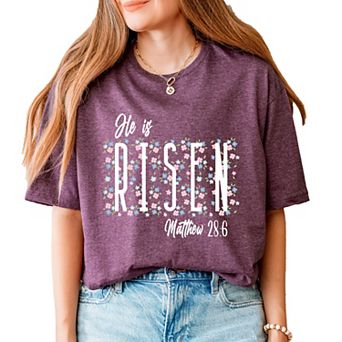 He Is Risen Floral - Women's Short Sleeve Graphic T-Shirt