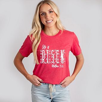 He Is Risen Floral - Women's Short Sleeve Graphic T-Shirt