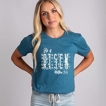 He Is Risen Floral - Women's Short Sleeve Graphic T-Shirt