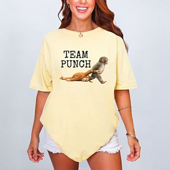 Team Punch Typewriter Black - Women's Garment Dyed Graphic T-Shirt
