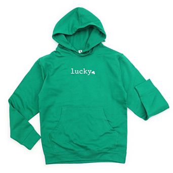 Lucky Typewriter Clover Puff Print - Women's Graphic Hoodie
