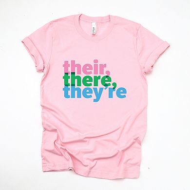 Their, There, They're Colorful - Women's Short Sleeve Graphic T-Shirt