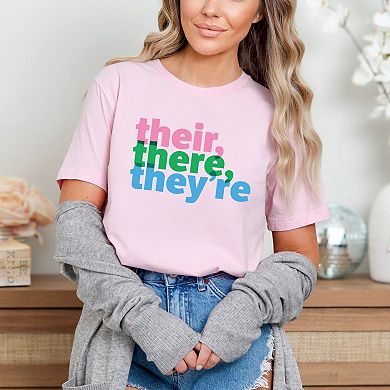 Their, There, They're Colorful - Women's Short Sleeve Graphic T-Shirt