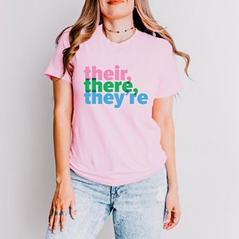 Their, There, They're Colorful - Women's Short Sleeve Graphic T-Shirt