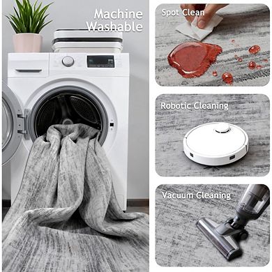 Great Ambitions Modern Abstract Runner Rug, Stain Resistant, Washable & Non-Slip