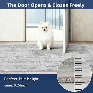 Great Ambitions Modern Abstract Runner Rug, Stain Resistant, Washable & Non-Slip