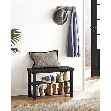 Great Ambitions 3-Tier Entryway Shoe Bench, 27.6", Holds 286 lb, for Bathroom & Bedroom