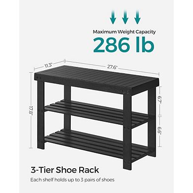 Great Ambitions 3-Tier Entryway Shoe Bench, 27.6", Holds 286 lb, for Bathroom & Bedroom