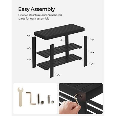 Great Ambitions 3-Tier Entryway Shoe Bench, 27.6", Holds 286 lb, for Bathroom & Bedroom