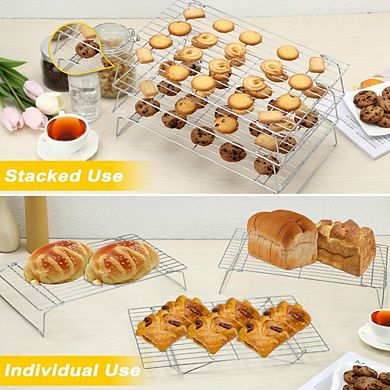 Great Ambitions Stainless Steel Stackable Cooling Racks, 10x16 Inch, 3-Piece Set
