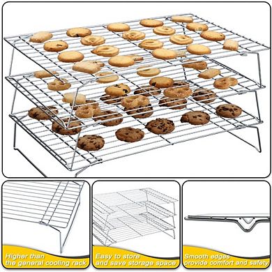 Great Ambitions Stainless Steel Stackable Cooling Racks, 10x16 Inch, 3-Piece Set