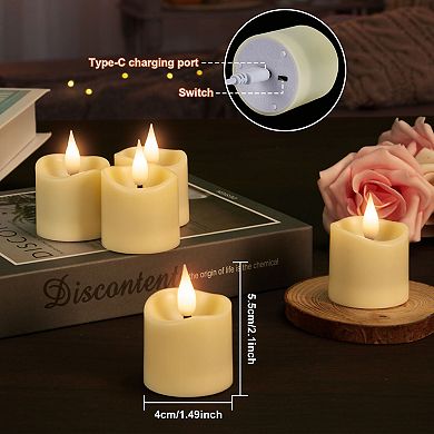 12-Pack Rechargeable LED Votive Flameless Candles with Remote Control & Timer Function