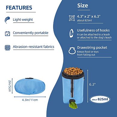 Small-Size Pet Training Treat Bag with Poop Bag Holder & Reflective Strip