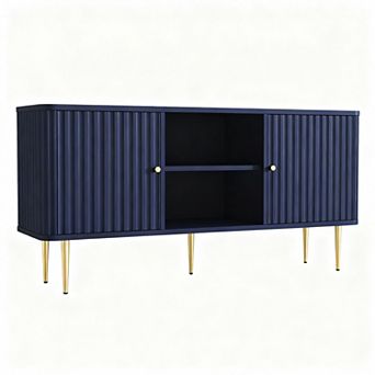 Mid Century Modern Fluted TV Stand, 55" Console, 65" TV Compatible