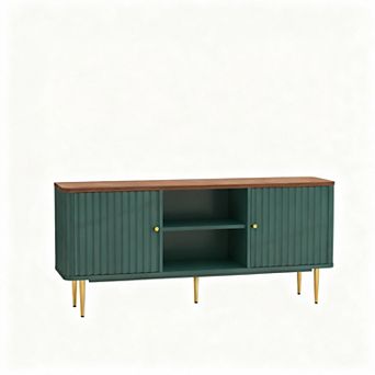 Mid Century Modern Fluted TV Stand, 55" Console, 65" TV Compatible