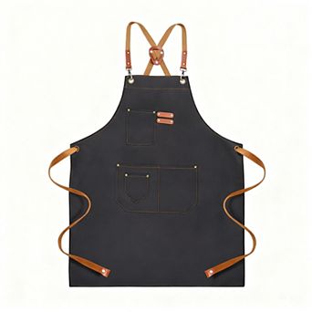 Adjustable Canvas Apron for Cooking, BBQ, Gardening - Durable, Pockets, Comfortable