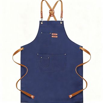 Adjustable Canvas Apron for Cooking, BBQ, Gardening - Durable, Pockets, Comfortable