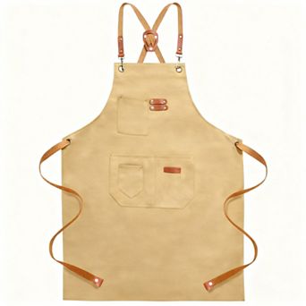 Adjustable Canvas Apron for Cooking, BBQ, Gardening - Durable, Pockets, Comfortable