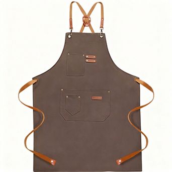 Adjustable Canvas Apron for Cooking, BBQ, Gardening - Durable, Pockets, Comfortable